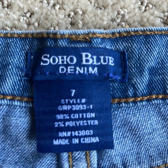 Girls Soho Blue Denim cargo jeans - Picture 3 of 5